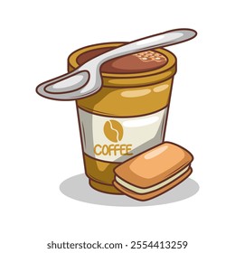 Coffee drink in cup illustration