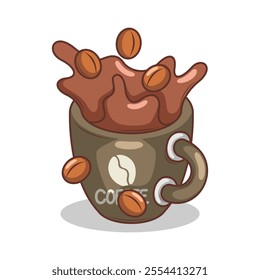 Coffee drink in cup illustration