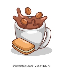 Coffee drink in cup illustration
