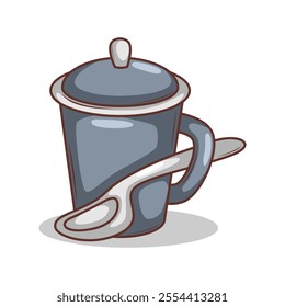 Coffee drink in cup illustration