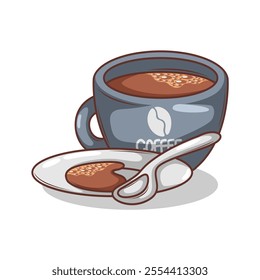 Coffee drink in cup illustration