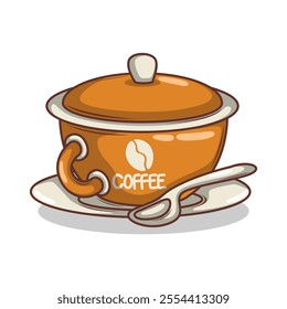 Coffee drink in cup illustration