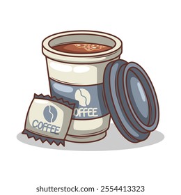 Coffee drink in cup illustration