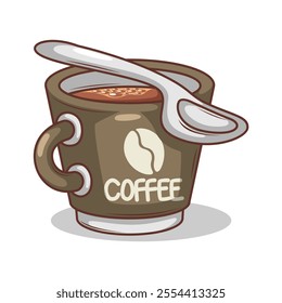 Coffee drink in cup illustration