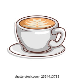 Coffee drink in cup illustration