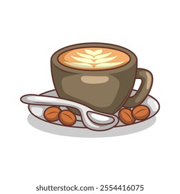 Coffee drink in cup illustration