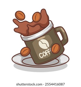 Coffee drink in cup illustration