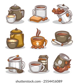 Coffee drink in cup illustration