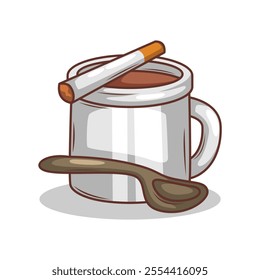 Coffee drink in cup illustration