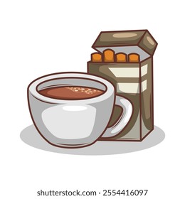 Coffee drink in cup illustration