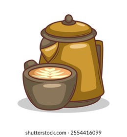 Coffee drink in cup illustration