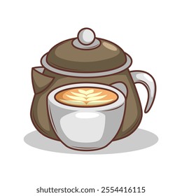 Coffee drink in cup illustration