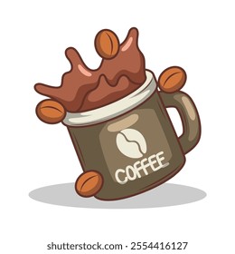 Coffee drink in cup illustration