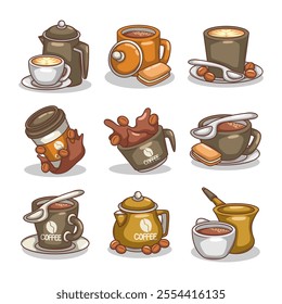 Coffee drink in cup illustration