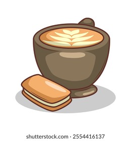 Coffee drink in cup illustration