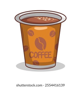 Coffee drink in cup illustration
