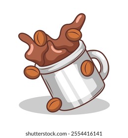 Coffee drink in cup illustration