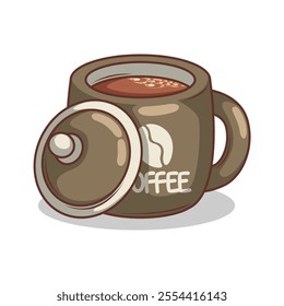 Coffee drink in cup illustration