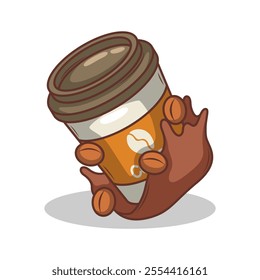 Coffee drink in cup illustration