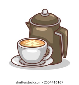 Coffee drink in cup illustration