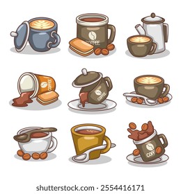 Coffee drink in cup illustration