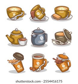 Coffee drink in cup illustration