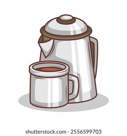 Coffee drink in cup illustration