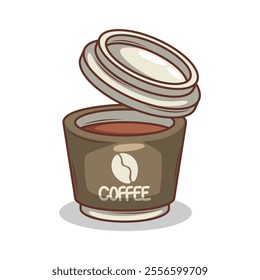 Coffee drink in cup illustration