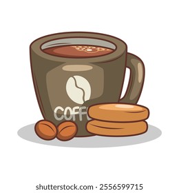 Coffee drink in cup illustration