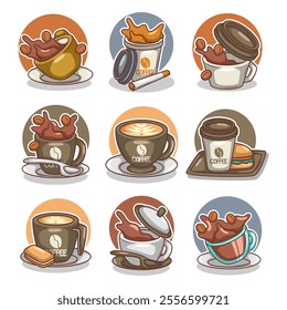 Coffee drink in cup illustration
