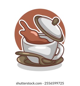 Coffee drink in cup illustration