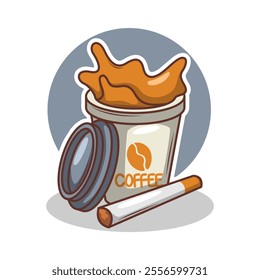 Coffee drink in cup illustration