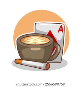Coffee drink in cup illustration