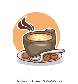 Coffee drink in cup illustration