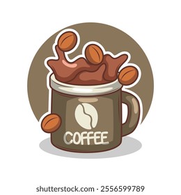 Coffee drink in cup illustration