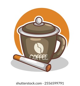 Coffee drink in cup illustration