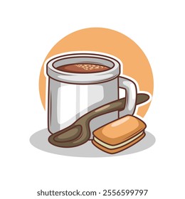Coffee drink in cup illustration