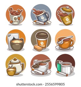 Coffee drink in cup illustration