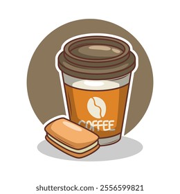 Coffee drink in cup illustration