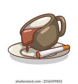 Coffee drink in cup illustration
