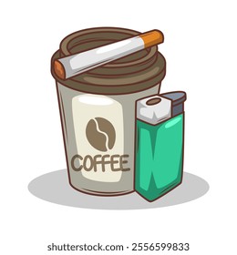 Coffee drink in cup illustration