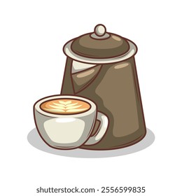 Coffee drink in cup illustration