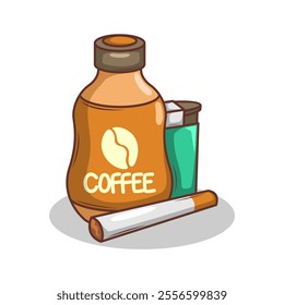 Coffee drink in cup illustration