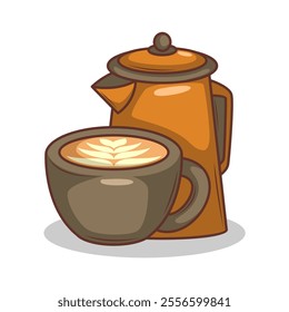 Coffee drink in cup illustration