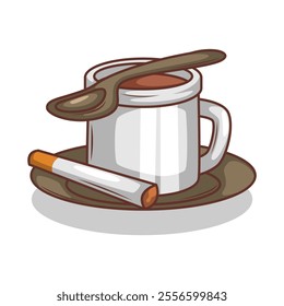 Coffee drink in cup illustration