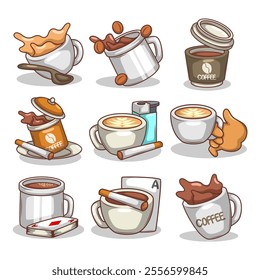 Coffee drink in cup illustration