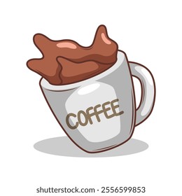 Coffee drink in cup illustration