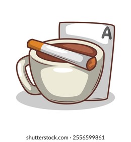 Coffee drink in cup illustration