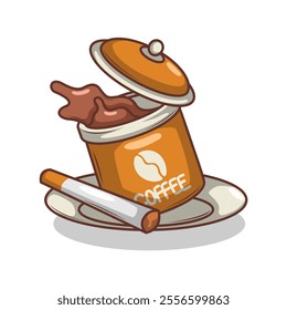 Coffee drink in cup illustration