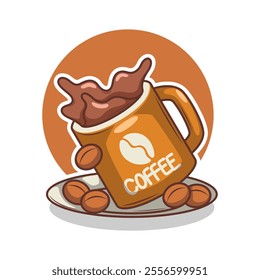 Coffee drink in cup illustration